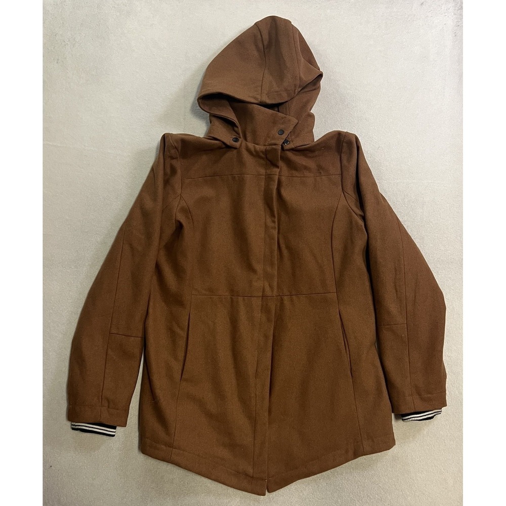 Hurley Winchester Jacket Women's Size Small Brown Wool Blend Full Zip Up